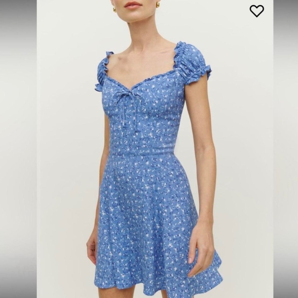 Reformation Pacey Blue Floral Mini Dress - Picture 2 of 3